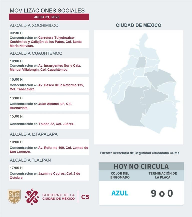 Manifestaciones en CDMX