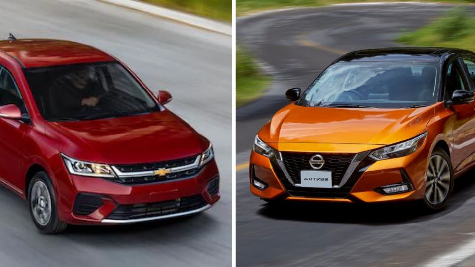 El Chevrolet Aveo y el Nissan Sentra son dos sedanes famosos en México.