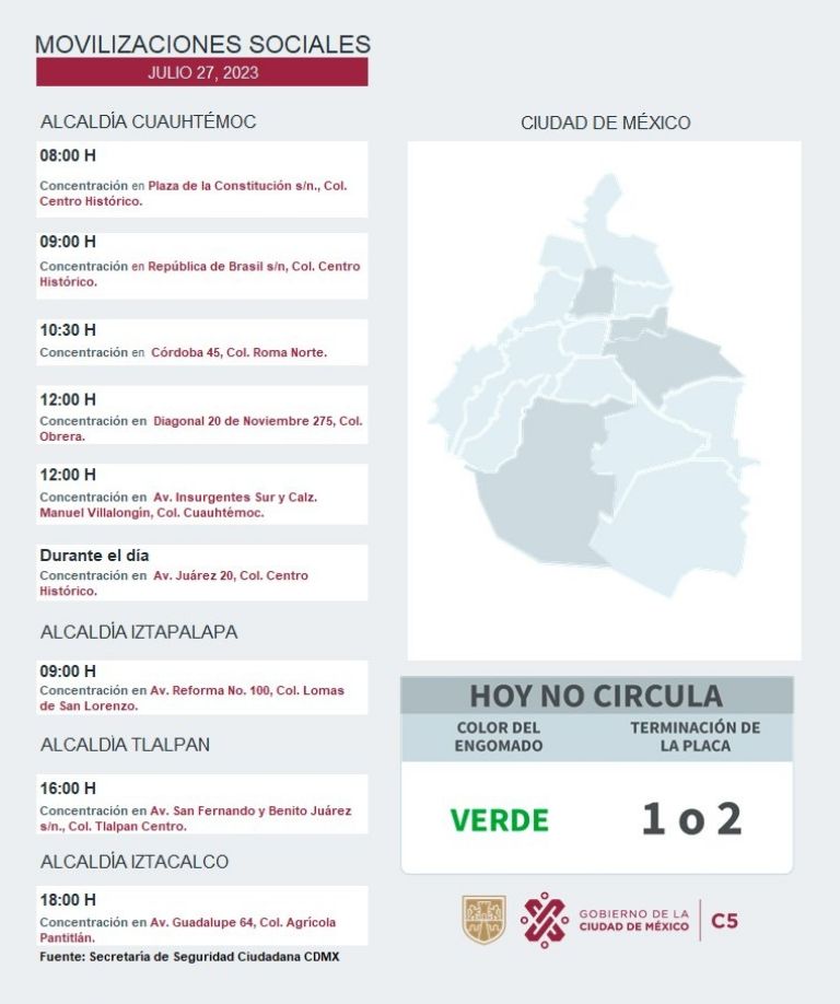 Manifestaciones en CDMX