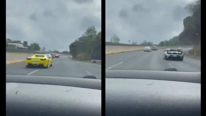 ¡Se sintieron en la F1! Así usan los autos de lujo la México-Cuernavaca como pista