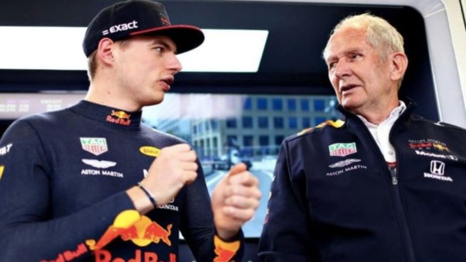 Helmut Marko y Max Verstappen.