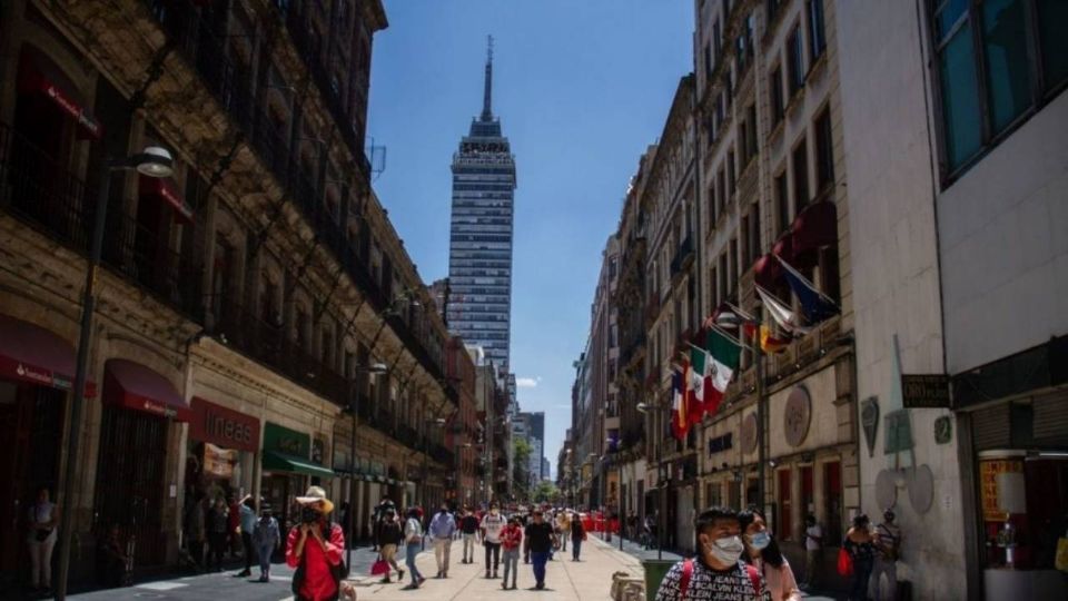 Vista de la calle Madero en el centro de la CDMX