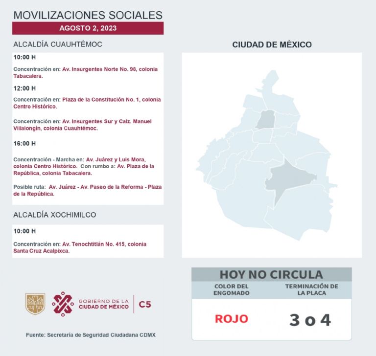 Manifestaciones en CDMX