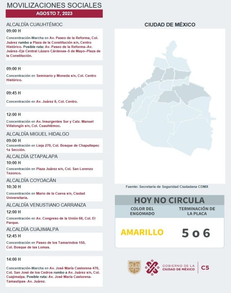 Manifestaciones en CDMX