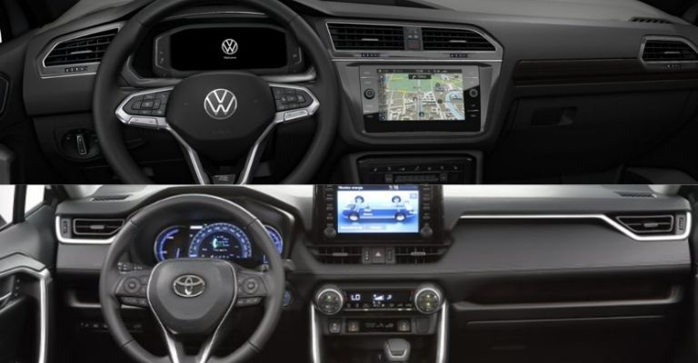 Tiguan vs RAV4 interior y motor