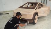 ¿Un Tesla Cybertruck de madera? Elon Musk podría recibir esta pick-up de regalo