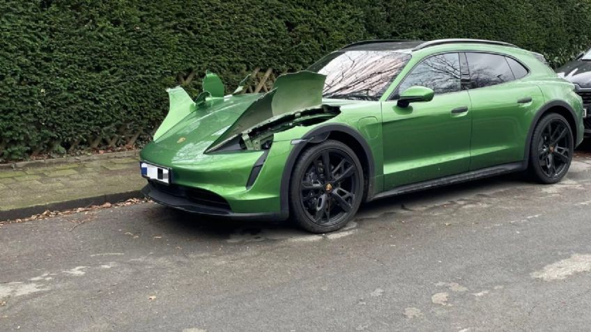 Viral: A este Porsche Taycan le robaron los faros delanteros y el resultado es muy triste