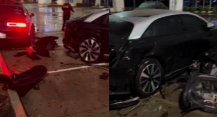 VIDEO Viral: Un Dodge Challenger impactó a 4 autos eléctricos Lucid