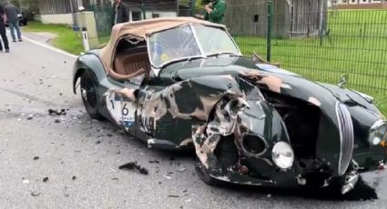 Viral: Este Jaguar XK120 quedó destrozado por un conductor despistado