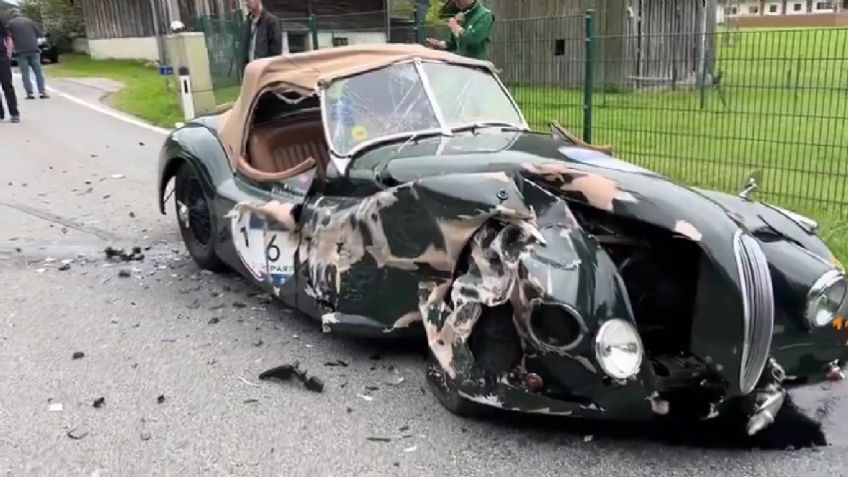 Viral: Este Jaguar XK120 quedó destrozado por un conductor despistado
