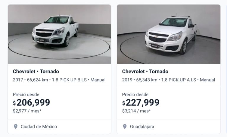 Chevrolet Tornado seminueva 