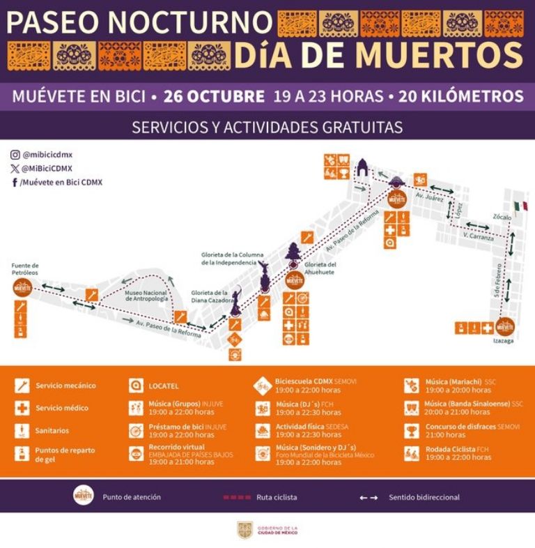 Paseo Nocturno Día de Muertos 2024 Estas calles permanecerán cerradas
