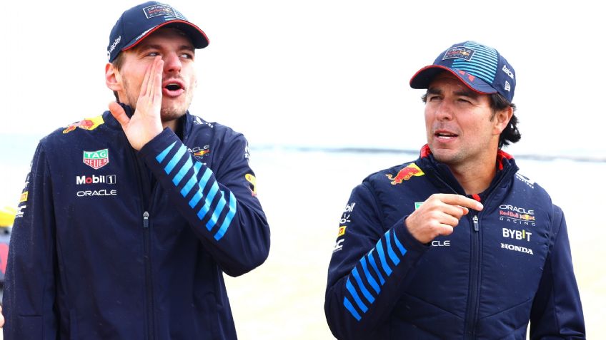 ¡Checo Pérez hace reír a Max Verstappen! Se deja ver con una peluca en el GP de Australia 2024