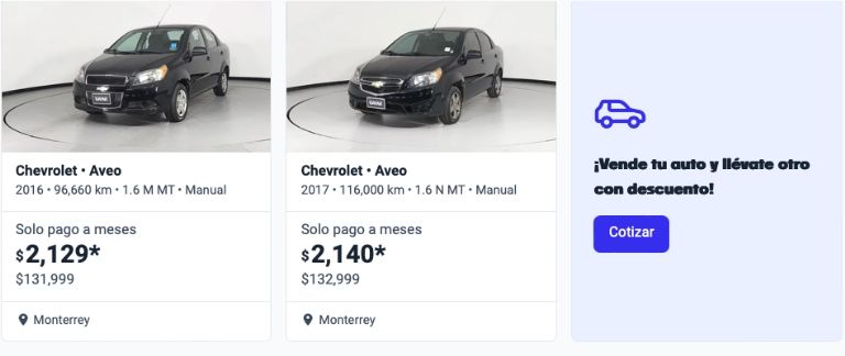 Chevrolet Aveo seminuevo