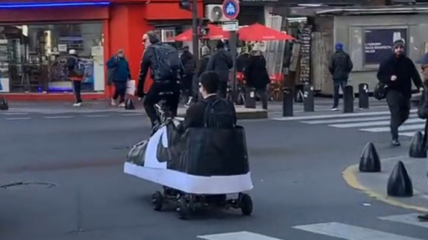 Video Viral. Esta persona manejó un Go Kart con forma de tenis Nike en Buenos Aires