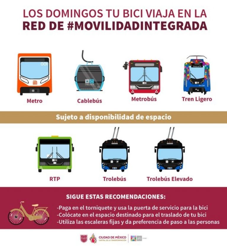 Qué días se puede subir la bici al Transporte Público de CDMX