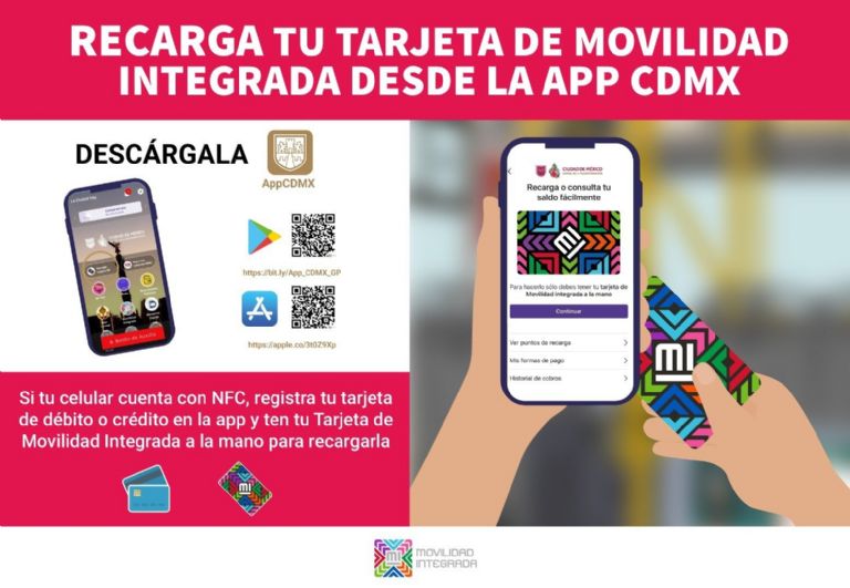 Aplicación para recargar la Tarjeta de Movilidad Integrada en la CDMX