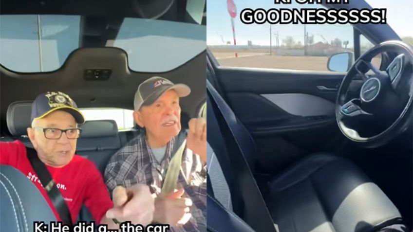 Abuelos se suben a un Jaguar autónomo y su reacción hace explotar a las redes