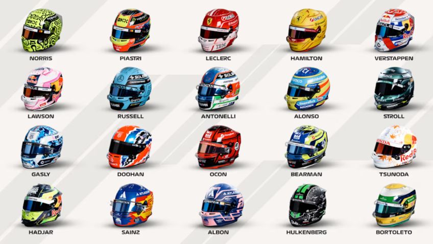 F1 dio a conocer los cascos que usarán los pilotos en la temporada 2025