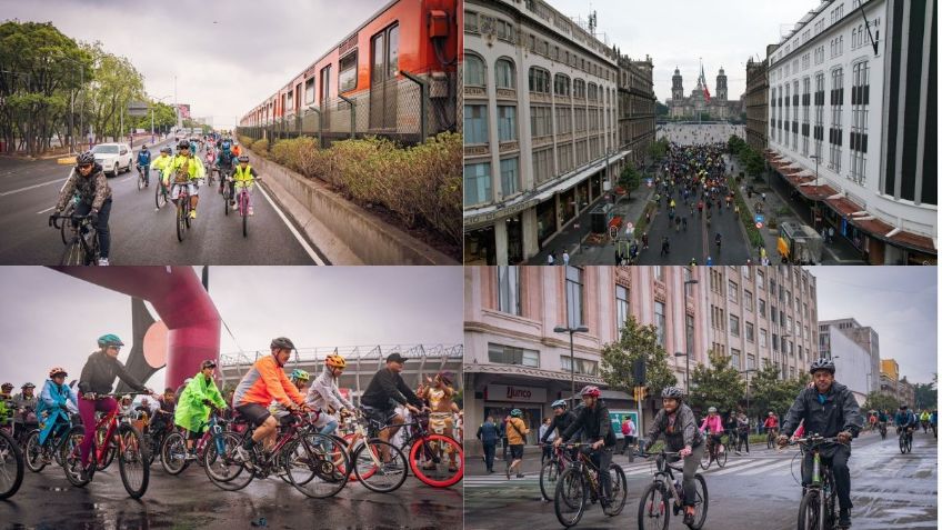 Cientos de ciclistas pedalearon 15 kilómetros de la Ciclovía Gran Tenochtitlán en CDMX