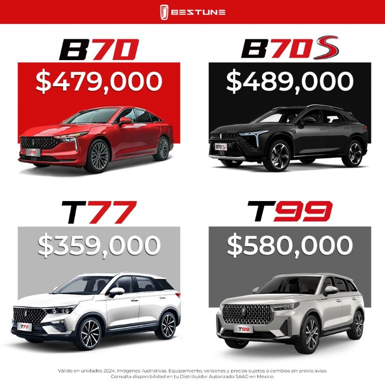 Así son las ofertas de la gama 2024 de Bestune en México
