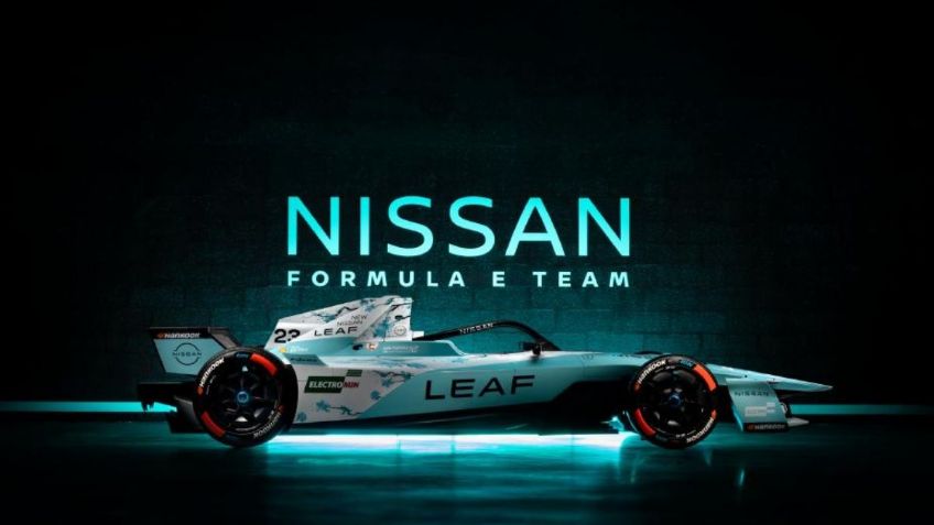Equipo Nissan de Fórmula E celebra el lanzamiento del Nissan LEAF y se pinta de color azul turquesa
