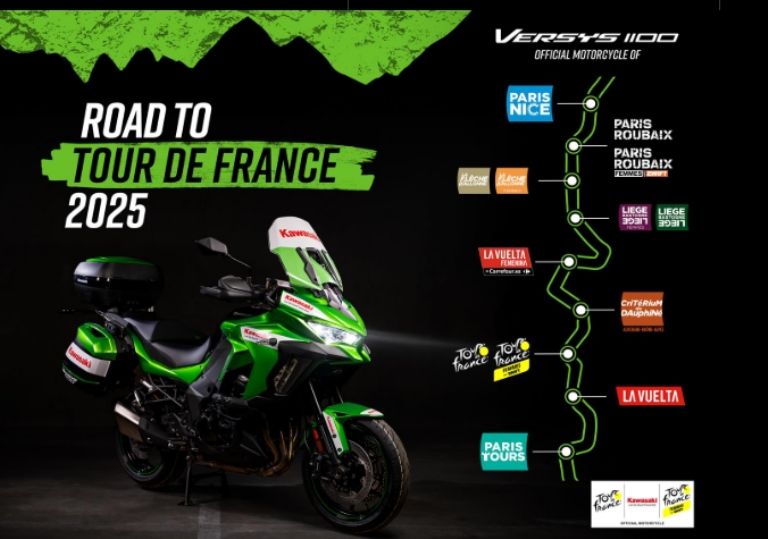 Kawasaki Versys 1100 2025 La moto que apoya la carrera más famosa de ciclismo