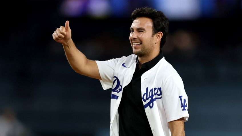 ¡Buen brazo! Checo Pérez lanza primera bola en juego de los Dodgers
