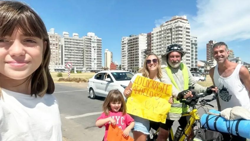 Abuelo roba el corazón en redes tras recorrer 600 kilómetros porque su hija superó el cáncer